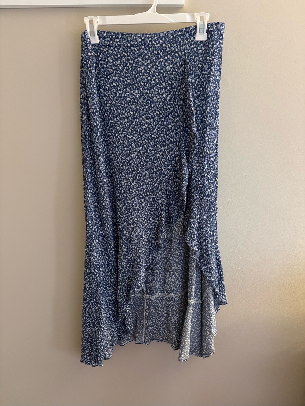 Blue Floral Maxi Skirt - Lightweight Women's Skirt